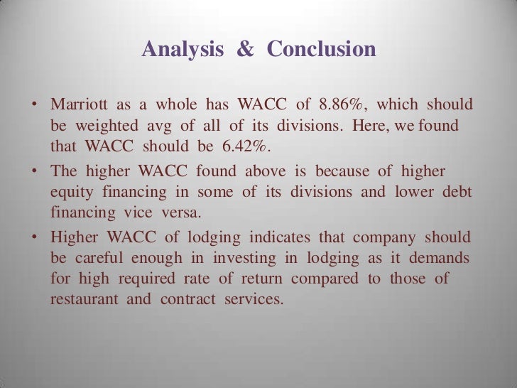 marriott corporation project chariot case solution what type of investments would you value using marriott?s wacc?